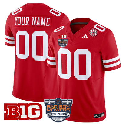 NEB 2025 Pinstripe Bowl Patch Vapor Limited Custom Jersey - All Stitched