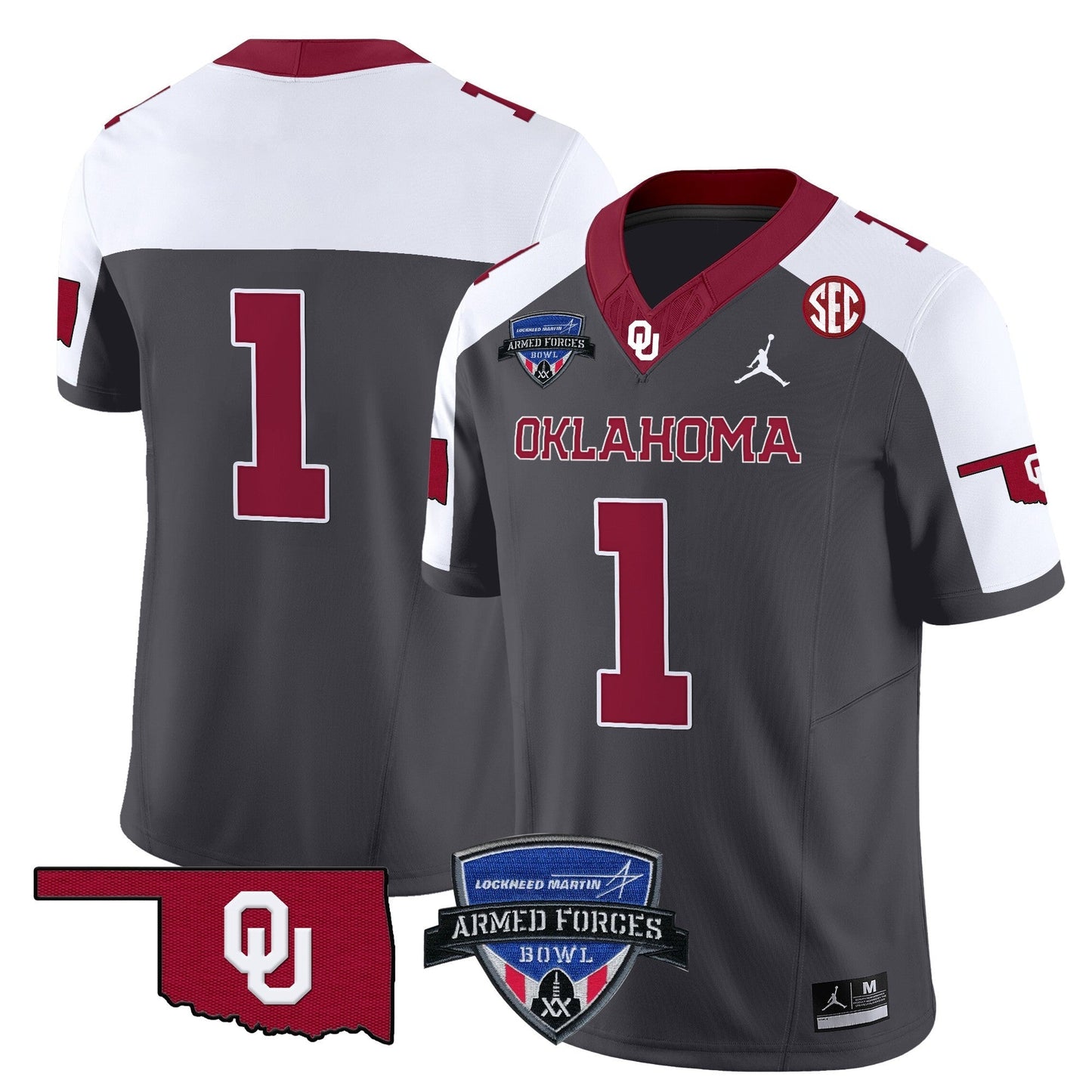 OU 2025 Armed Forces Bowl Patch Vapor Limited Jersey - All Stitched
