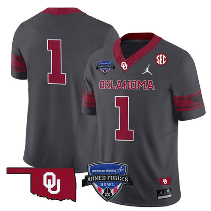 OU 2025 Armed Forces Bowl Patch Vapor Limited Jersey - All Stitched
