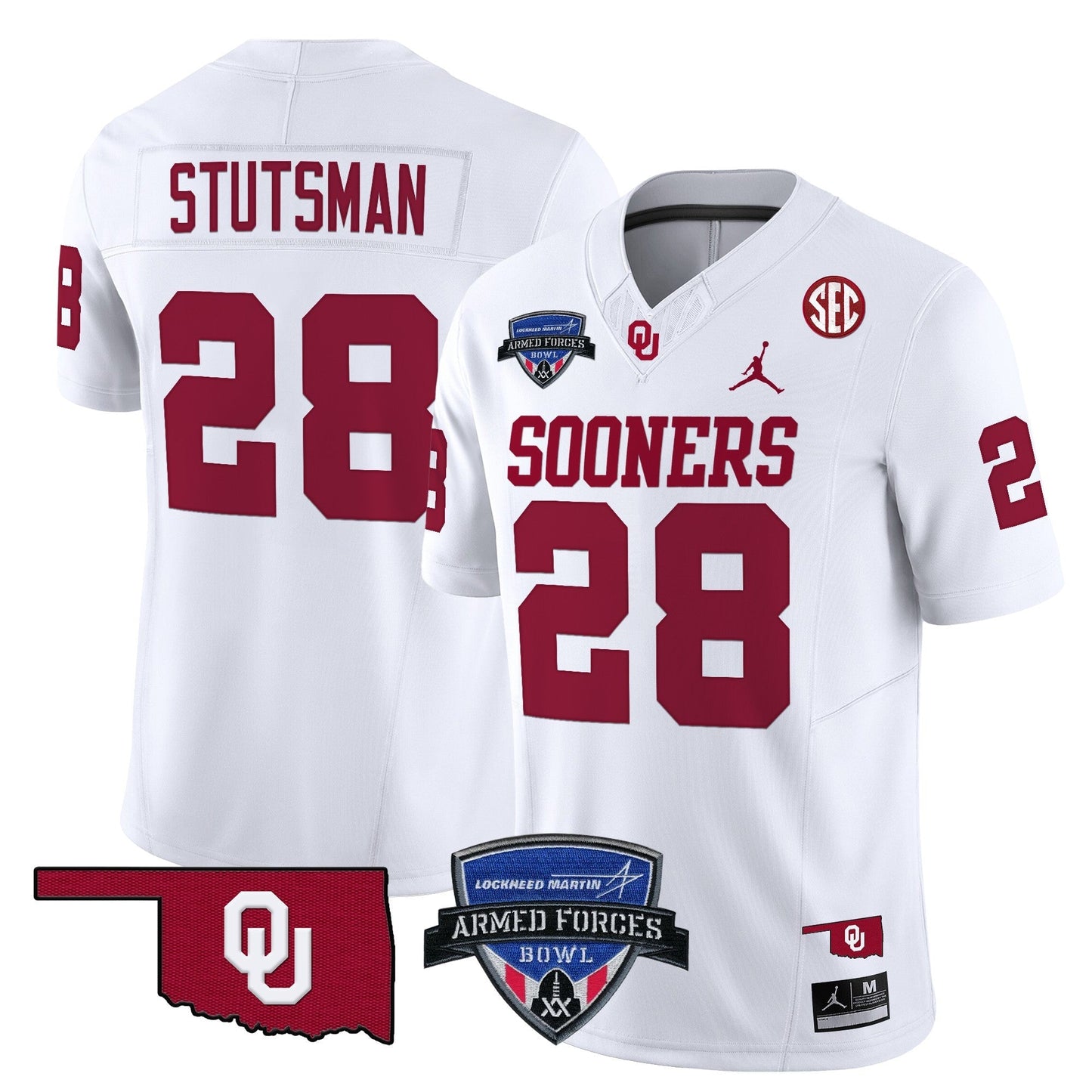 OU 2025 Armed Forces Bowl Patch Vapor Limited Jersey - All Stitched