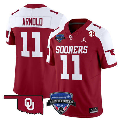 OU 2025 Armed Forces Bowl Patch Vapor Limited Jersey - All Stitched