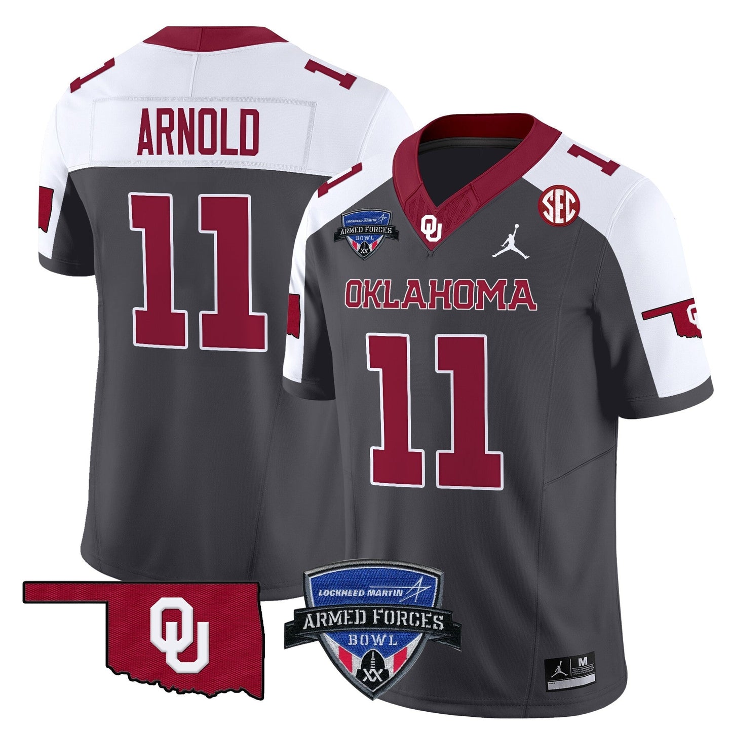 OU 2025 Armed Forces Bowl Patch Vapor Limited Jersey - All Stitched