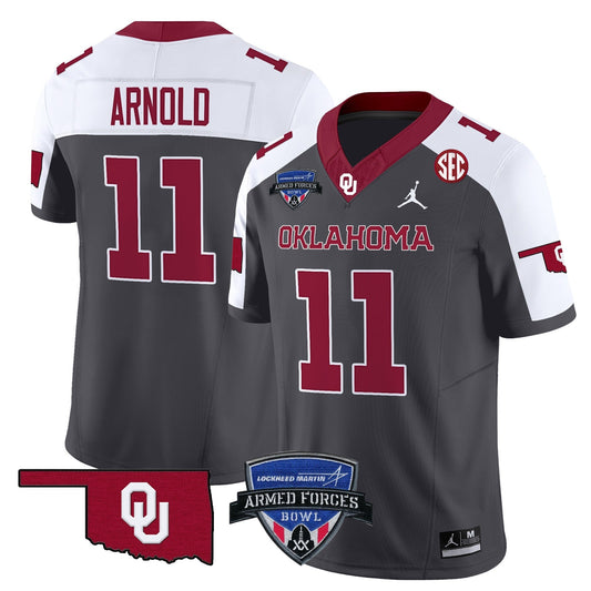 OU 2025 Armed Forces Bowl Patch Vapor Limited Jersey - All Stitched