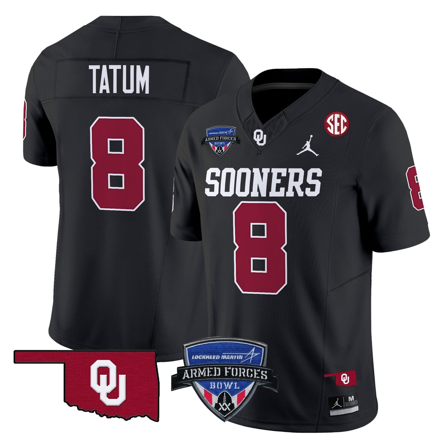 OU 2025 Armed Forces Bowl Patch Vapor Limited Jersey - All Stitched