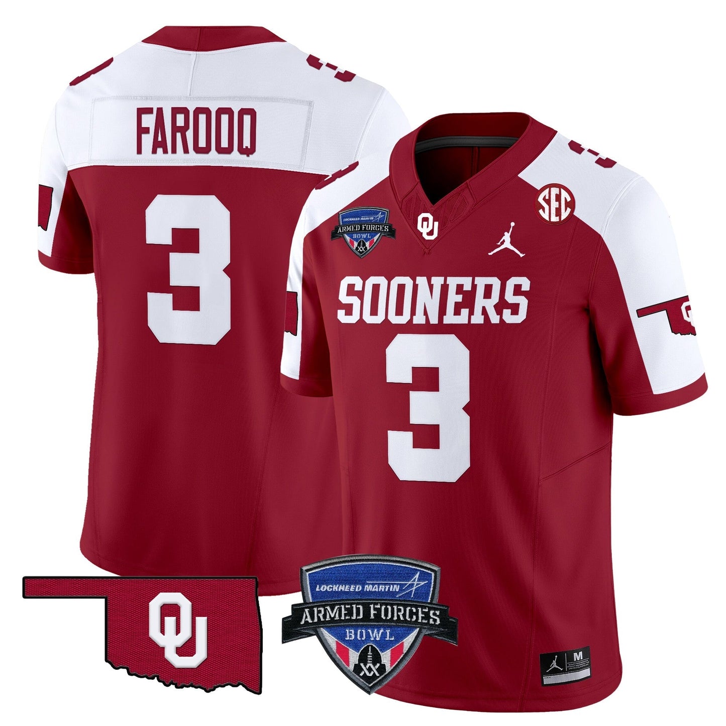 OU 2025 Armed Forces Bowl Patch Vapor Limited Jersey - All Stitched