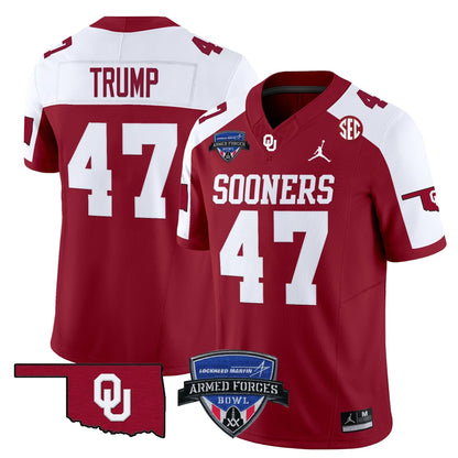 Oklahoma Sooners 2025 Armed Forces Bowl Patch Vapor Limited Jersey - All Stitched