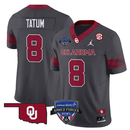 OU 2025 Armed Forces Bowl Patch Vapor Limited Jersey - All Stitched
