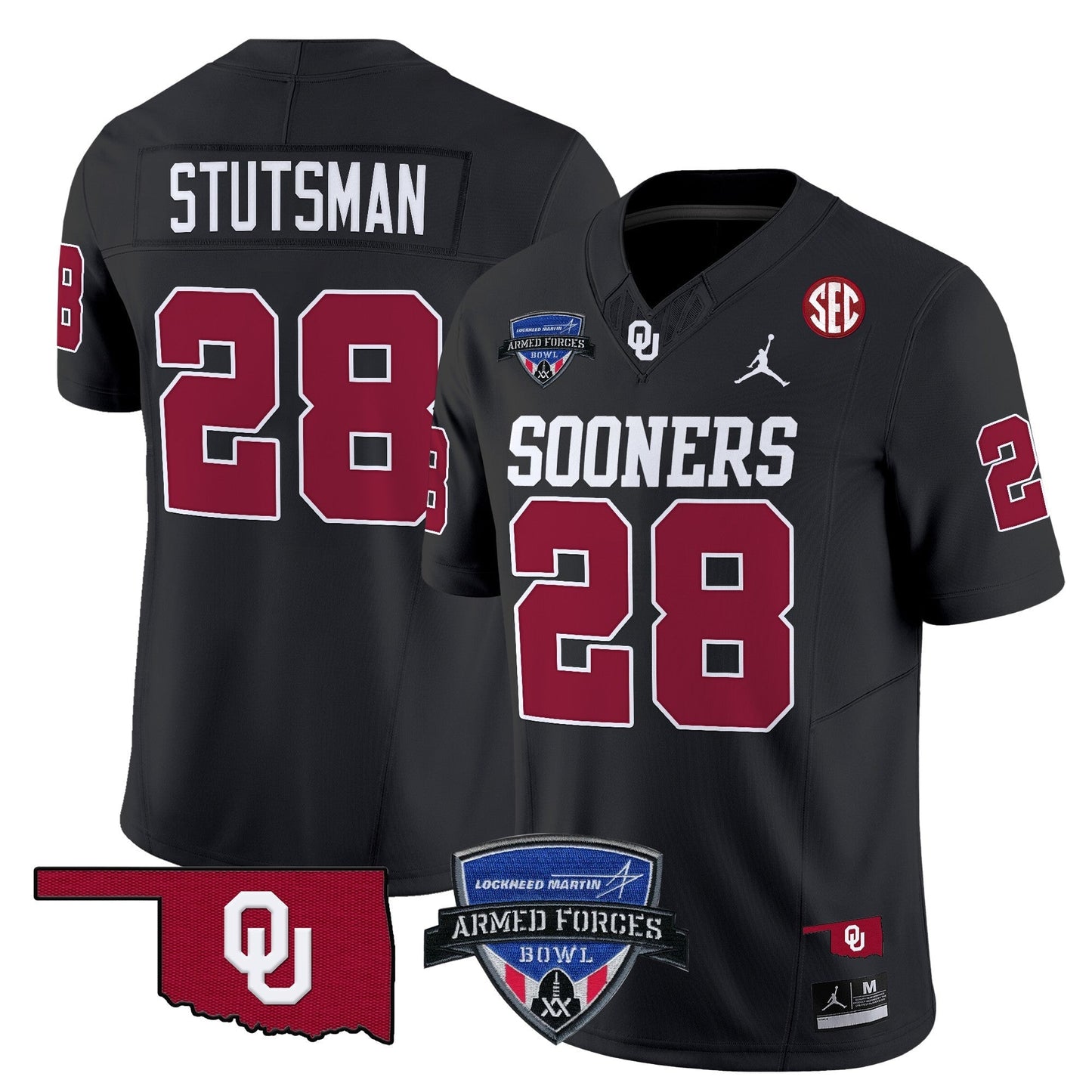 OU 2025 Armed Forces Bowl Patch Vapor Limited Jersey - All Stitched