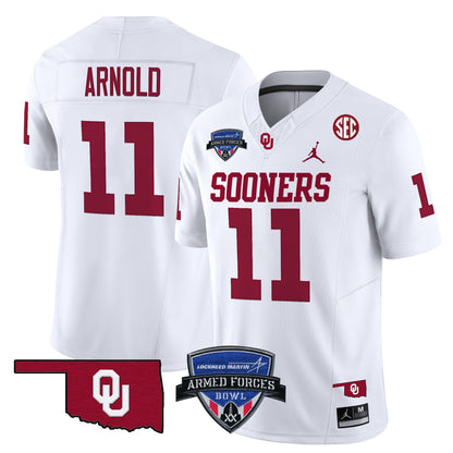 OU 2025 Armed Forces Bowl Patch Vapor Limited Jersey - All Stitched