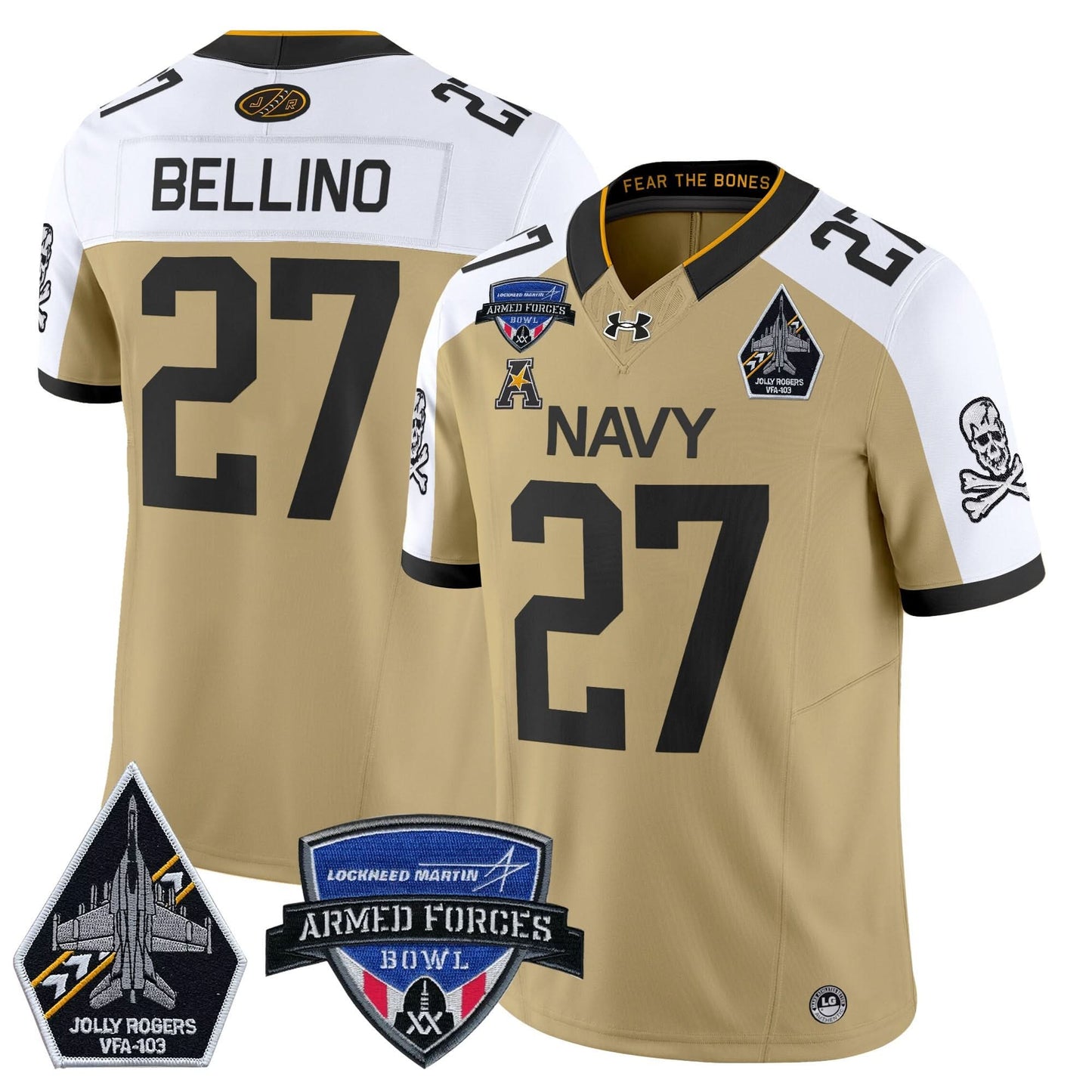 Navy Midshipmen 2025 Armed Forces Bowl Patch Vapor Limited Jersey - All Stitched