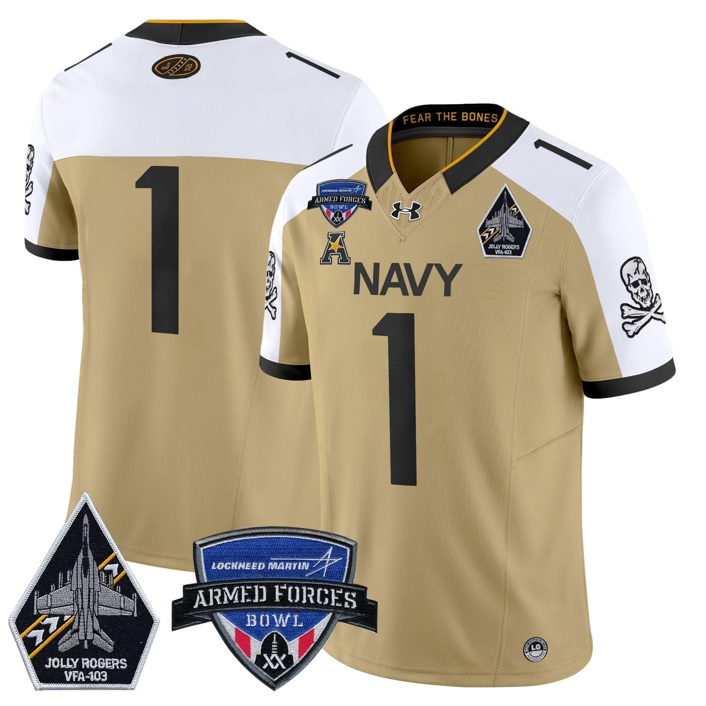 Navy Midshipmen 2025 Armed Forces Bowl Patch Vapor Limited Jersey - All Stitched