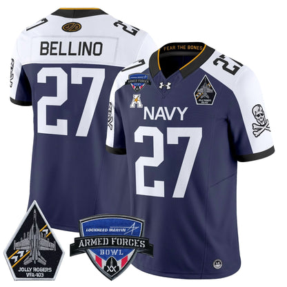 Navy Midshipmen 2025 Armed Forces Bowl Patch Vapor Limited Jersey - All Stitched