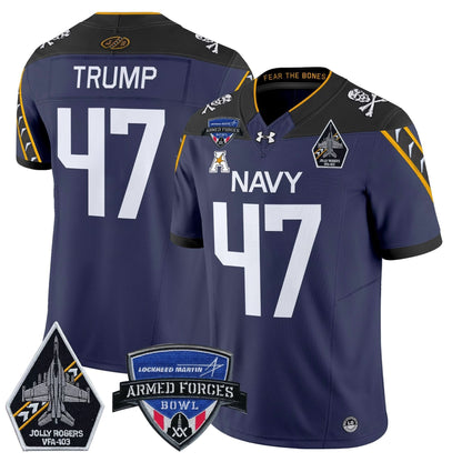 Navy Midshipmen 2025 Armed Forces Bowl Patch Vapor Limited Jersey - All Stitched