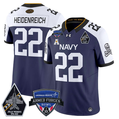Navy Midshipmen 2025 Armed Forces Bowl Patch Vapor Limited Jersey - All Stitched