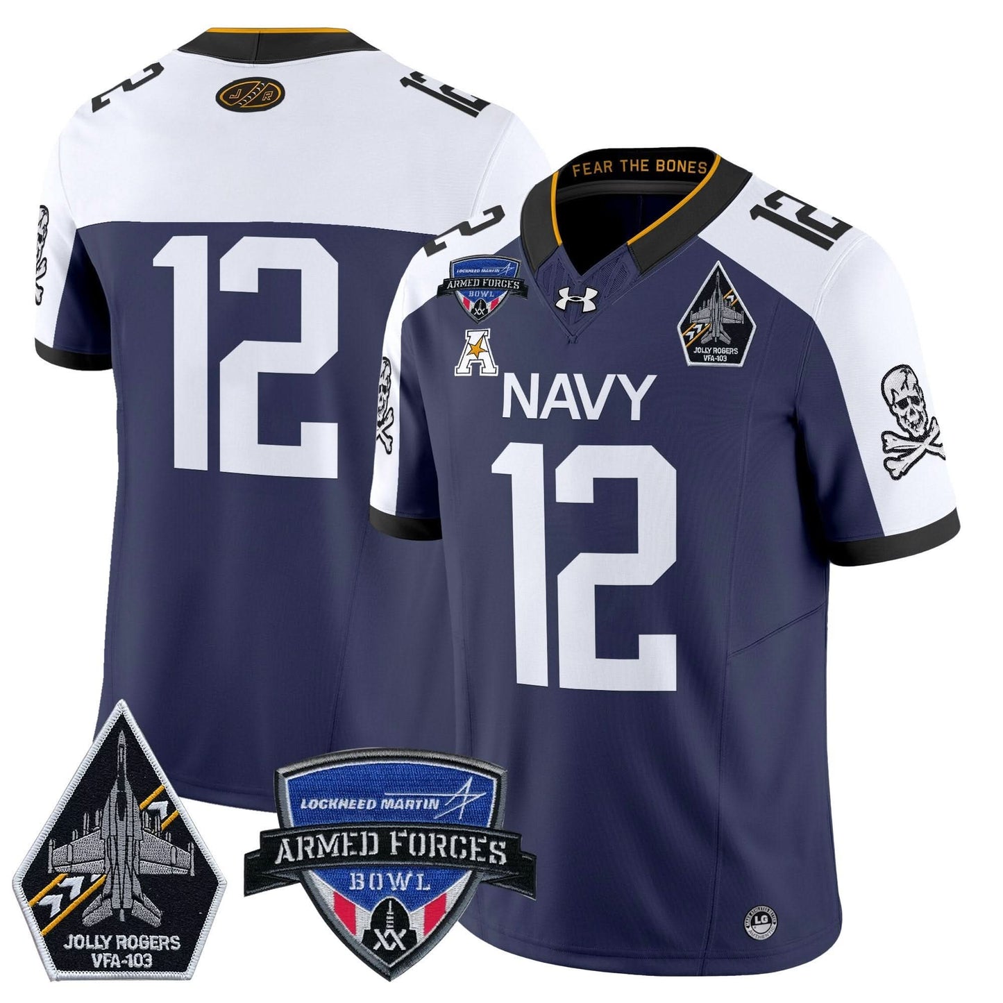 Navy Midshipmen 2025 Armed Forces Bowl Patch Vapor Limited Jersey - All Stitched
