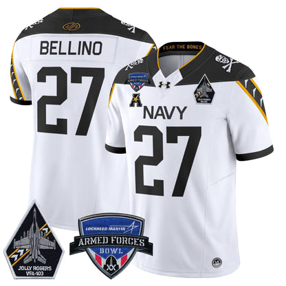 Navy Midshipmen 2025 Armed Forces Bowl Patch Vapor Limited Jersey - All Stitched