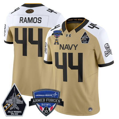 Navy Midshipmen 2025 Armed Forces Bowl Patch Vapor Limited Jersey - All Stitched