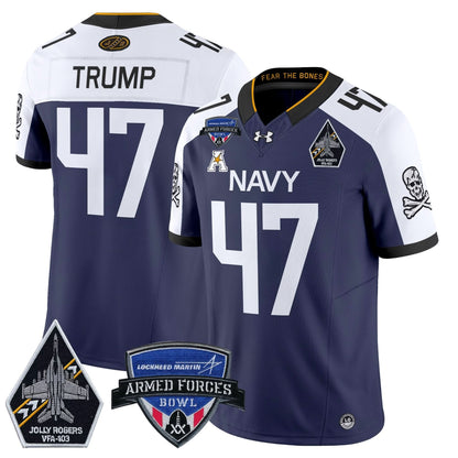 Navy Midshipmen 2025 Armed Forces Bowl Patch Vapor Limited Jersey - All Stitched