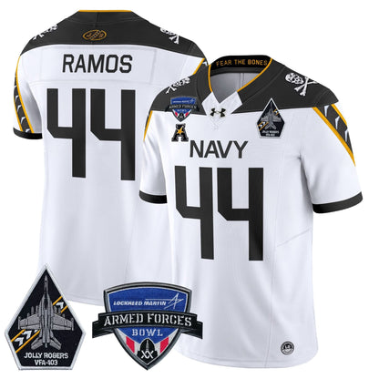 Navy Midshipmen 2025 Armed Forces Bowl Patch Vapor Limited Jersey - All Stitched