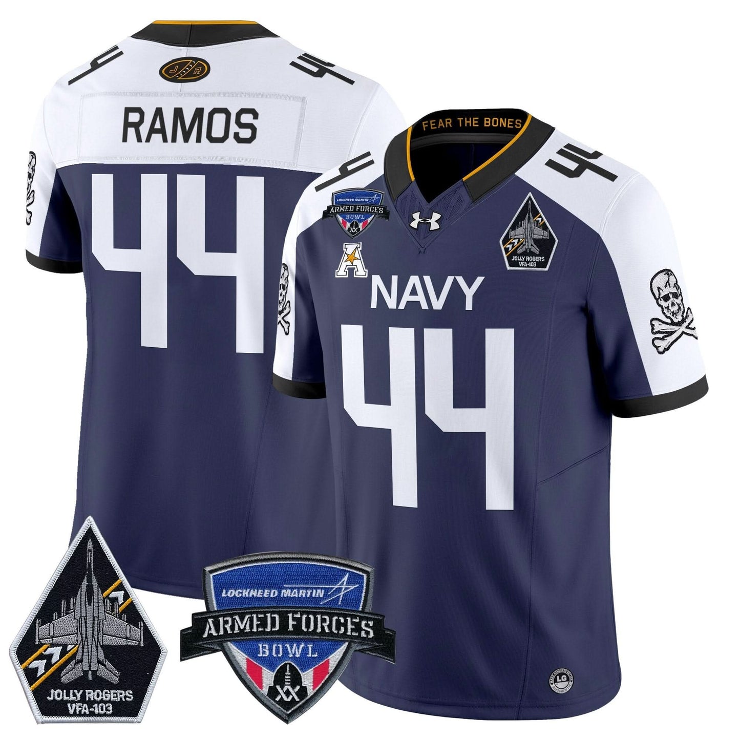 Navy Midshipmen 2025 Armed Forces Bowl Patch Vapor Limited Jersey - All Stitched