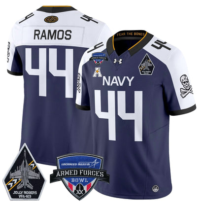 Navy Midshipmen 2025 Armed Forces Bowl Patch Vapor Limited Jersey - All Stitched