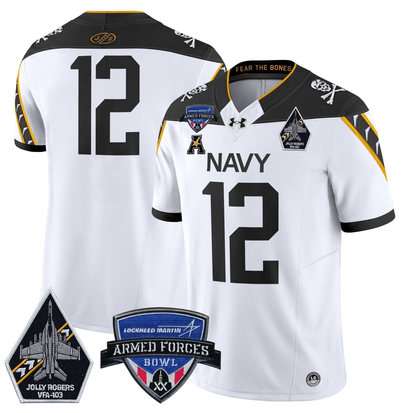 Navy Midshipmen 2025 Armed Forces Bowl Patch Vapor Limited Jersey - All Stitched