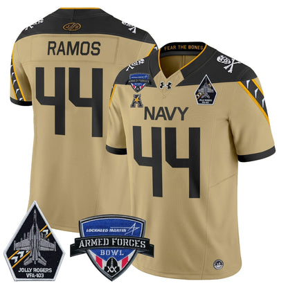 Navy Midshipmen 2025 Armed Forces Bowl Patch Vapor Limited Jersey - All Stitched