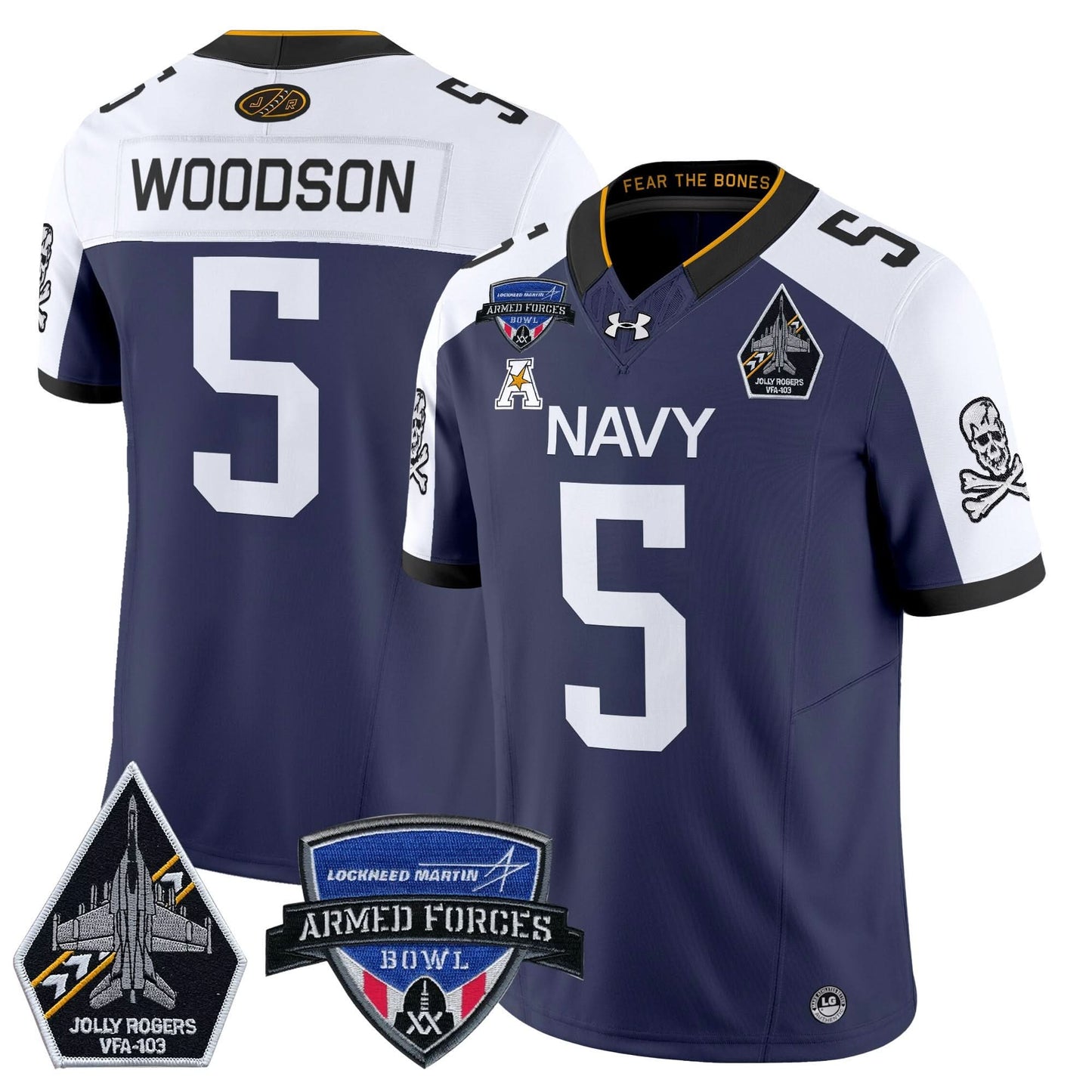 Navy Midshipmen 2025 Armed Forces Bowl Patch Vapor Limited Jersey - All Stitched