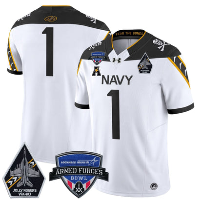 Navy Midshipmen 2025 Armed Forces Bowl Patch Vapor Limited Jersey - All Stitched