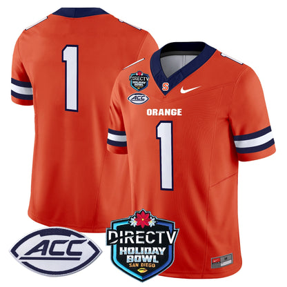Syracuse Orange 2025 Holiday Bowl Patch Vapor Limited Jersey - All Stitched