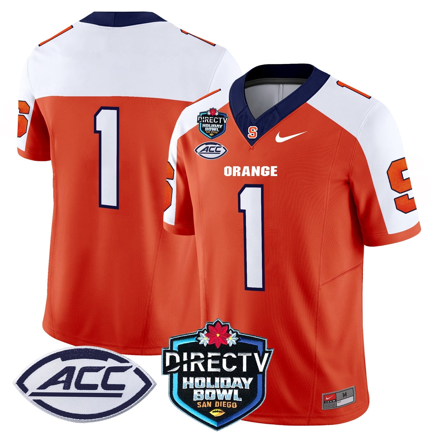 Syracuse Orange 2025 Holiday Bowl Patch Vapor Limited Jersey - All Stitched