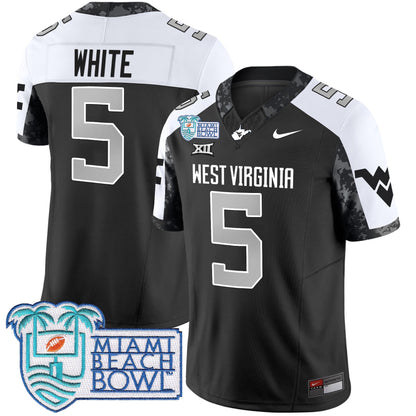 WVU 2025 Miami Beach Bowl Patch Vapor Limited Jersey - All Stitched
