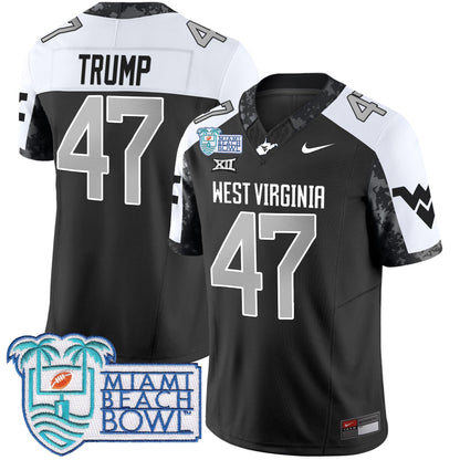 WVU 2025 Miami Beach Bowl Patch Vapor Limited Jersey - All Stitched