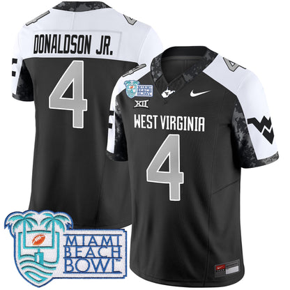 WVU 2025 Miami Beach Bowl Patch Vapor Limited Jersey - All Stitched
