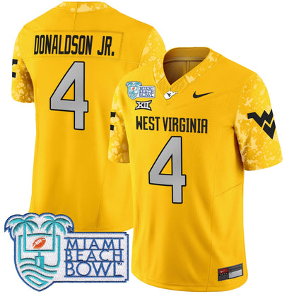 WVU 2025 Miami Beach Bowl Patch Vapor Limited Jersey - All Stitched