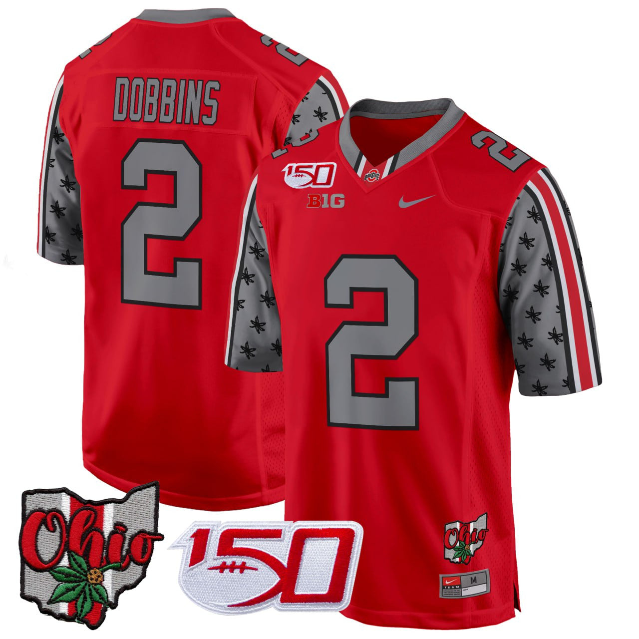 J.K. Dobbins OSU 2024 150 & Home Patch Game Jersey - All Stitched