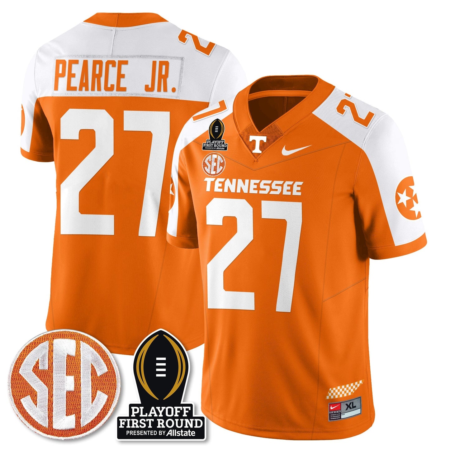 TENN Football Jersey - Playoff First Round Patch - All Stitched