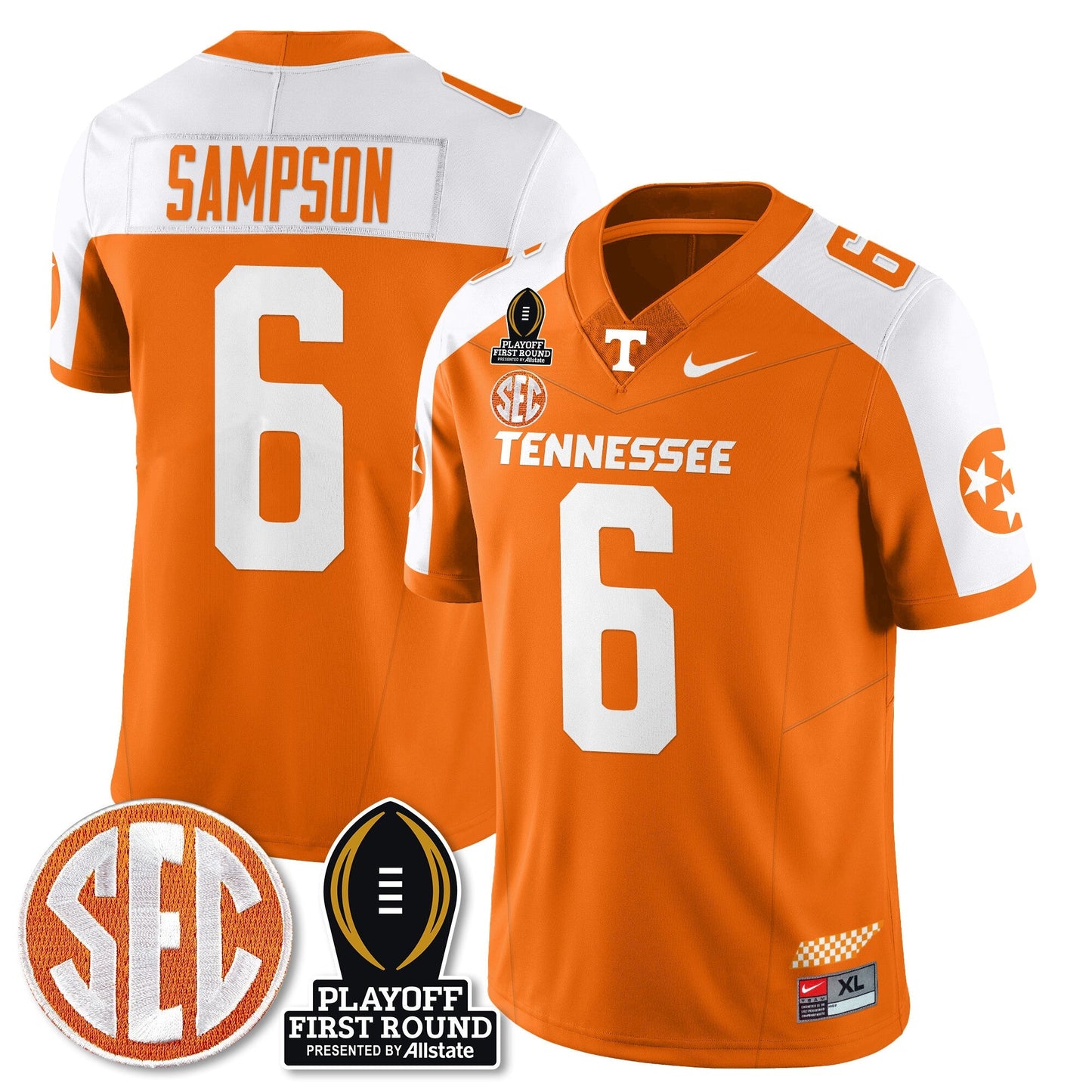 TENN Football Jersey - Playoff First Round Patch - All Stitched
