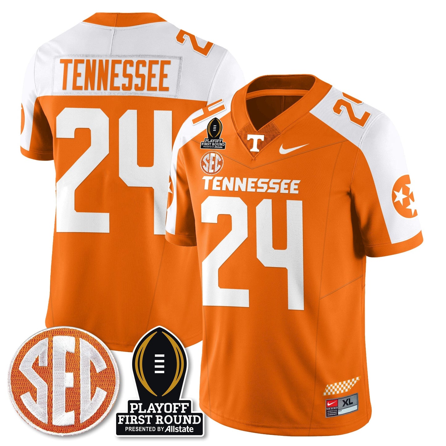 TENN Football Jersey - Playoff First Round Patch - All Stitched