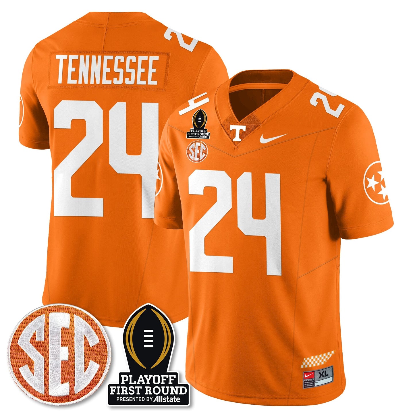 TENN Football Jersey - Playoff First Round Patch - All Stitched
