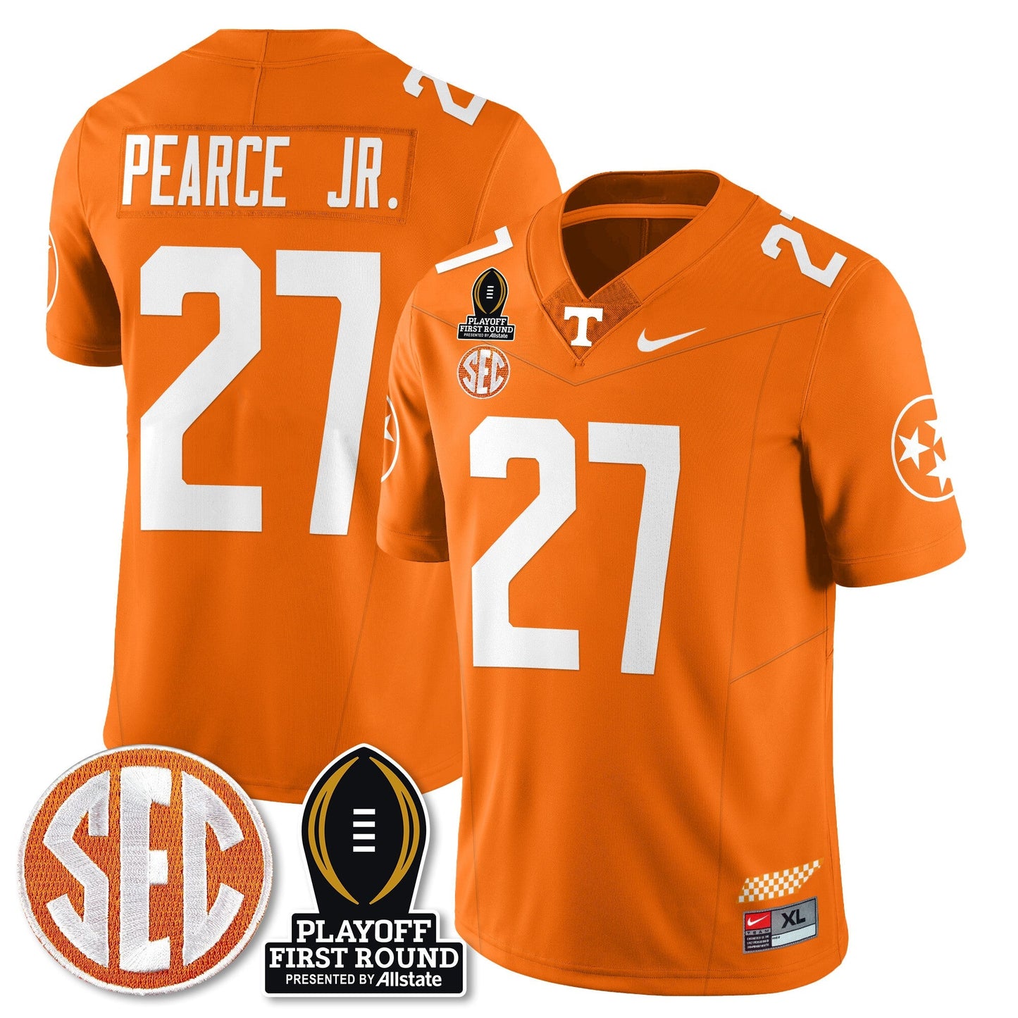 TENN Football Jersey - Playoff First Round Patch - All Stitched