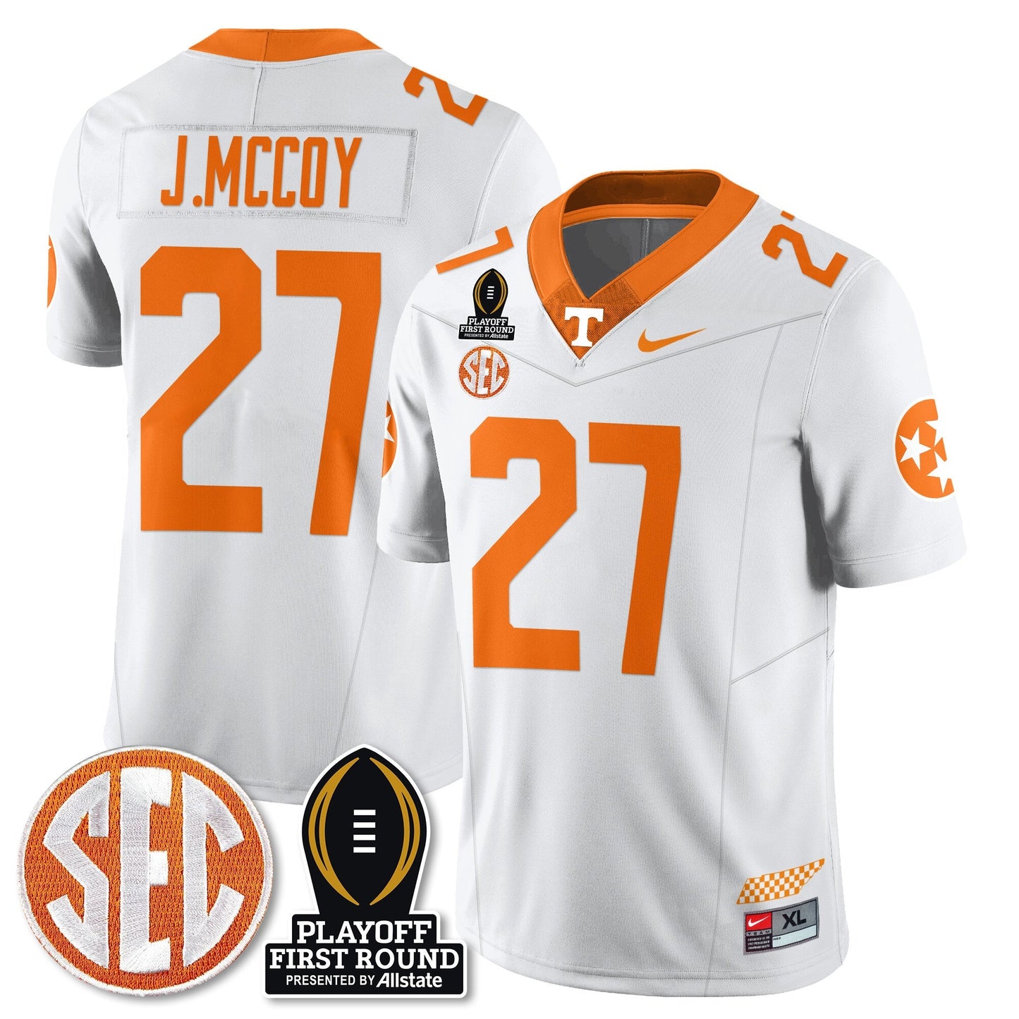 TENN Football Jersey - Playoff First Round Patch - All Stitched