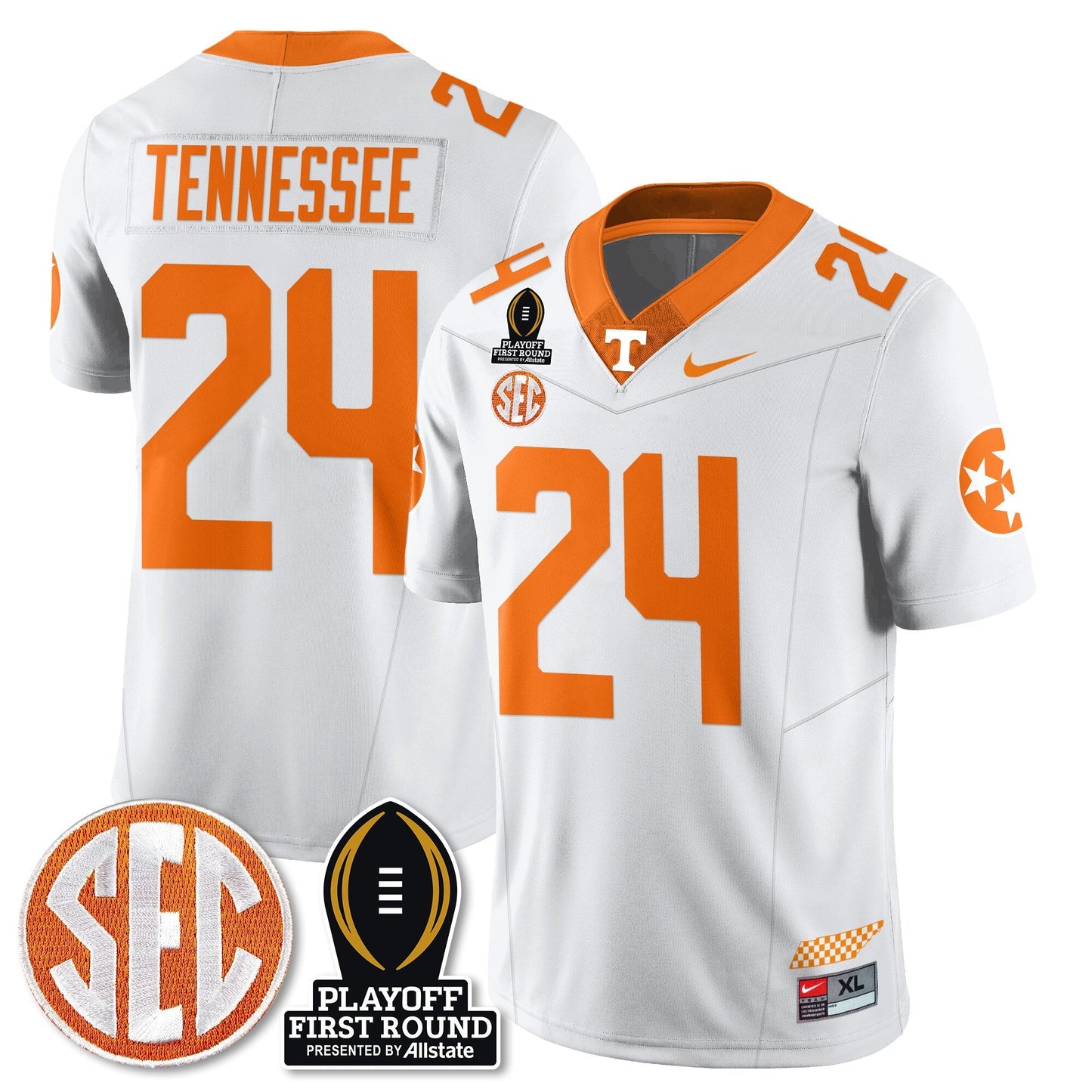TENN Football Jersey - Playoff First Round Patch - All Stitched