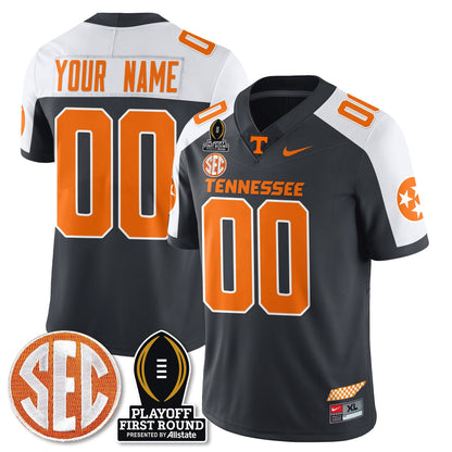 Custom TENN Football Jersey - Playoff First Round Patch - All Stitched