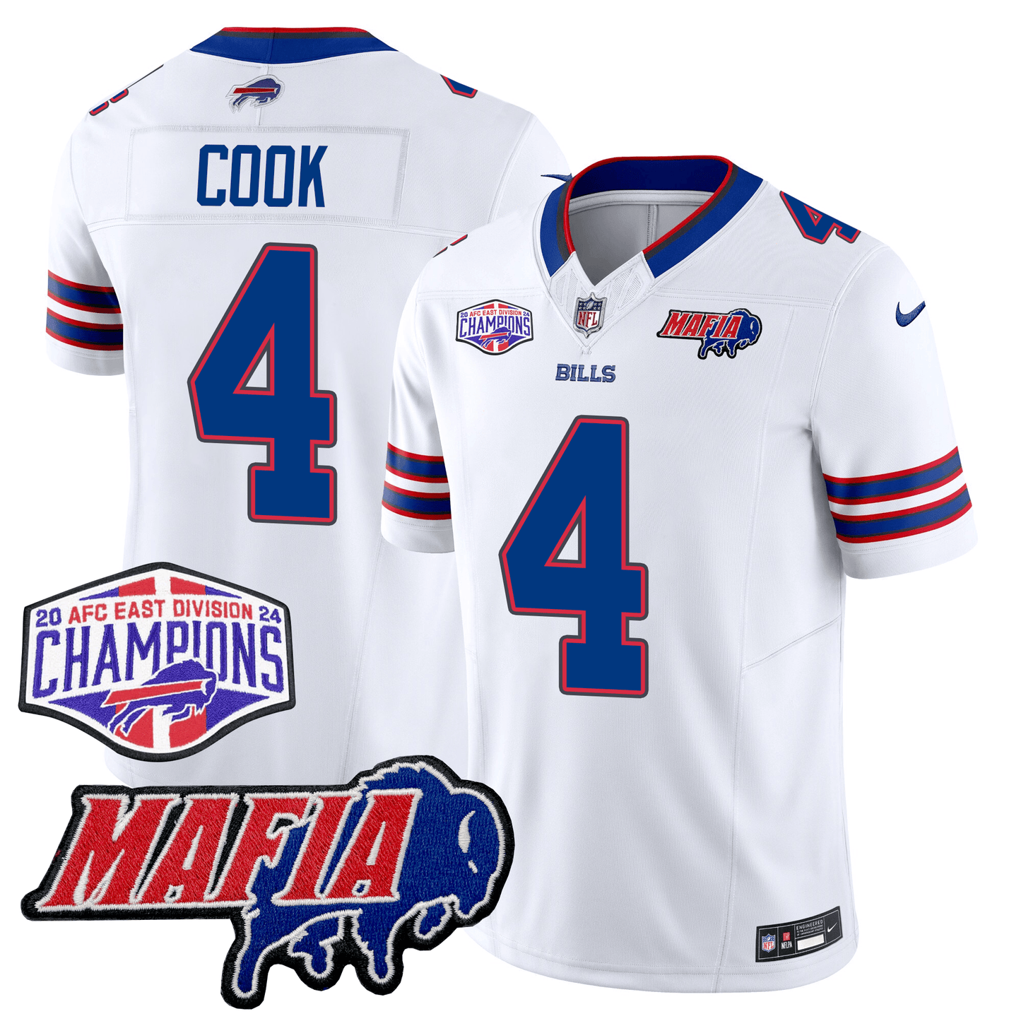 BUF 24/25 Jersey - Bills Mafia + AFC East Championship Patch