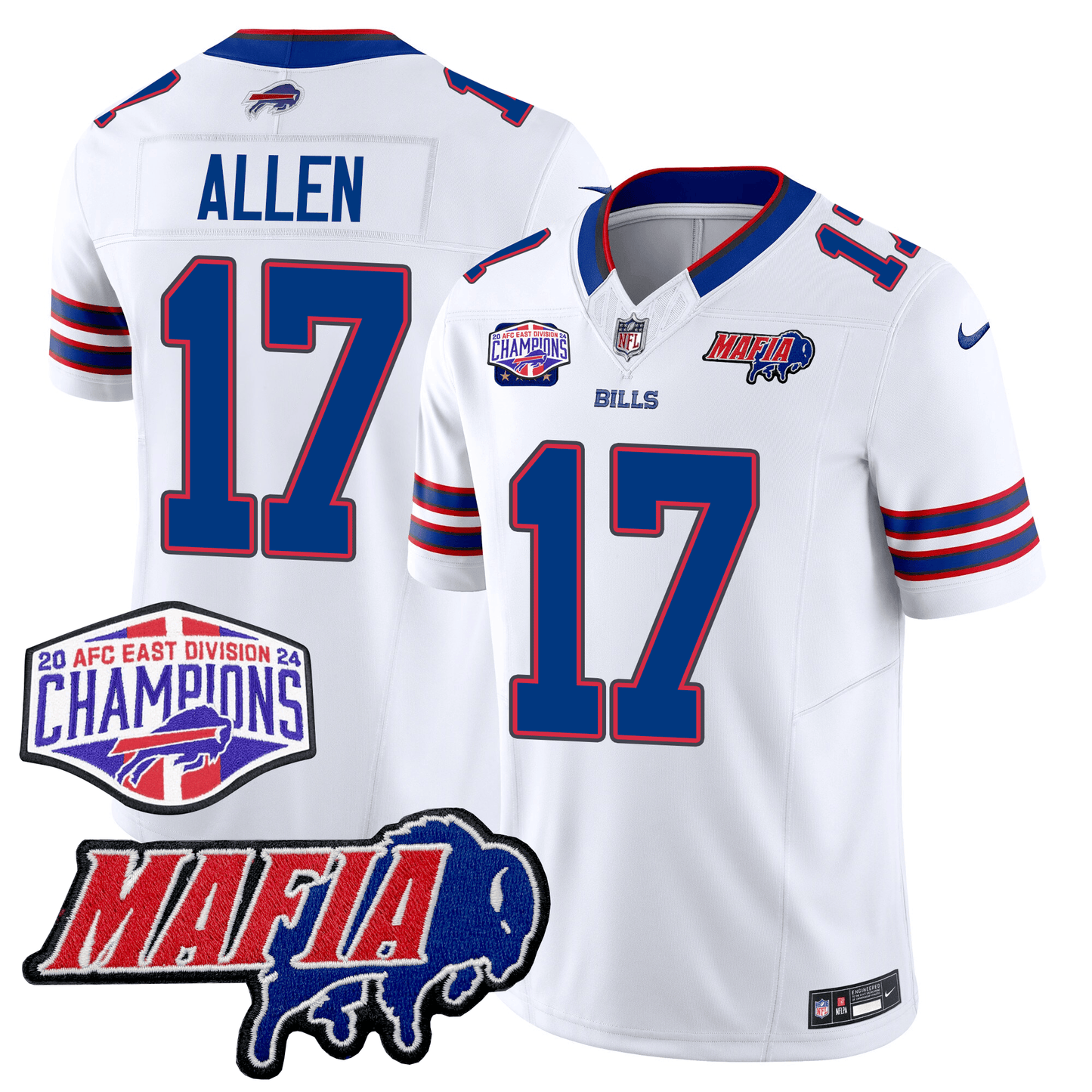 BUF 24/25 Jersey - Bills Mafia + AFC East Championship Patch