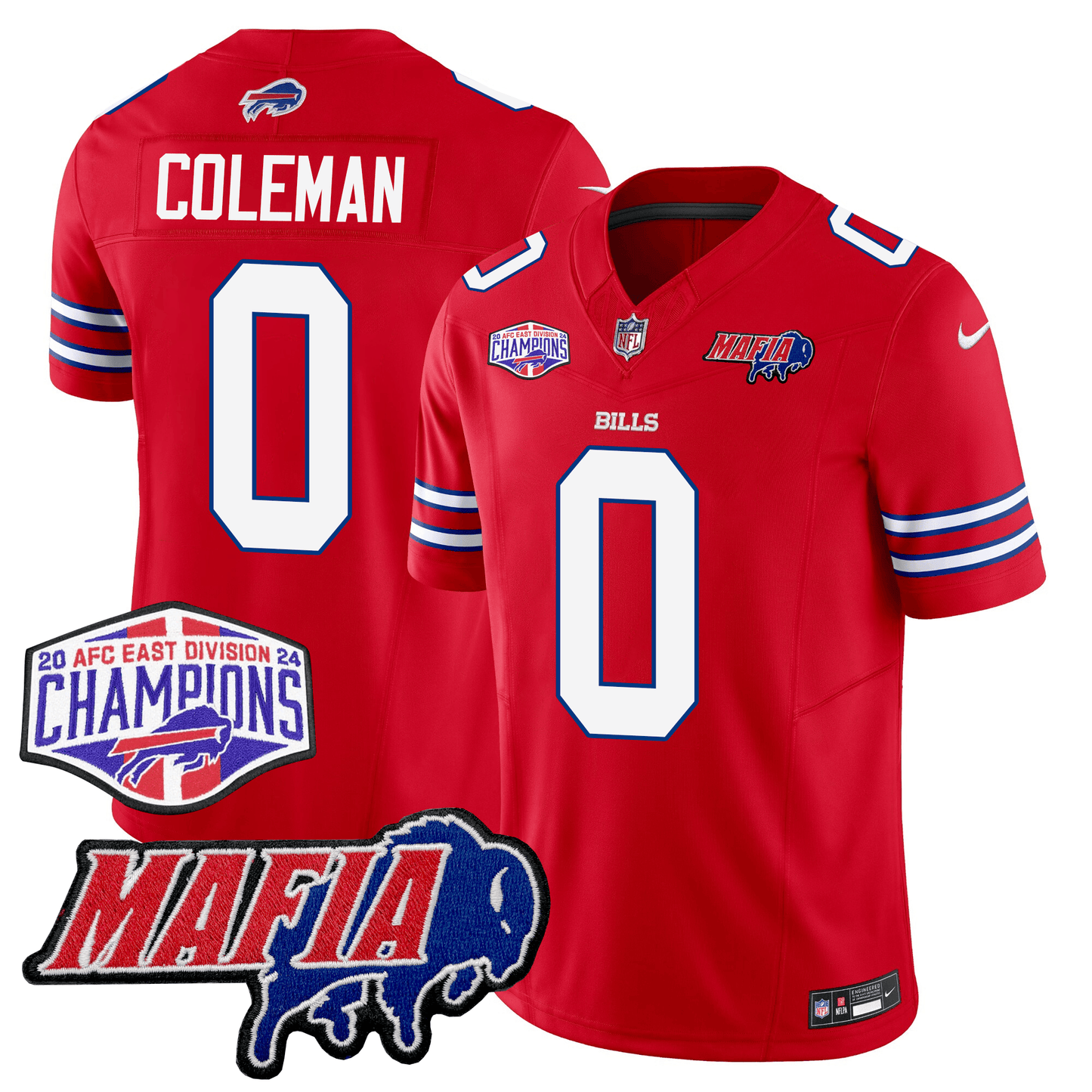 BUF 24/25 Jersey - Bills Mafia + AFC East Championship Patch