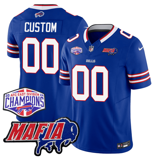 Custom BUF 24/25 Jersey - Bills Mafia + AFC East Championship Patch