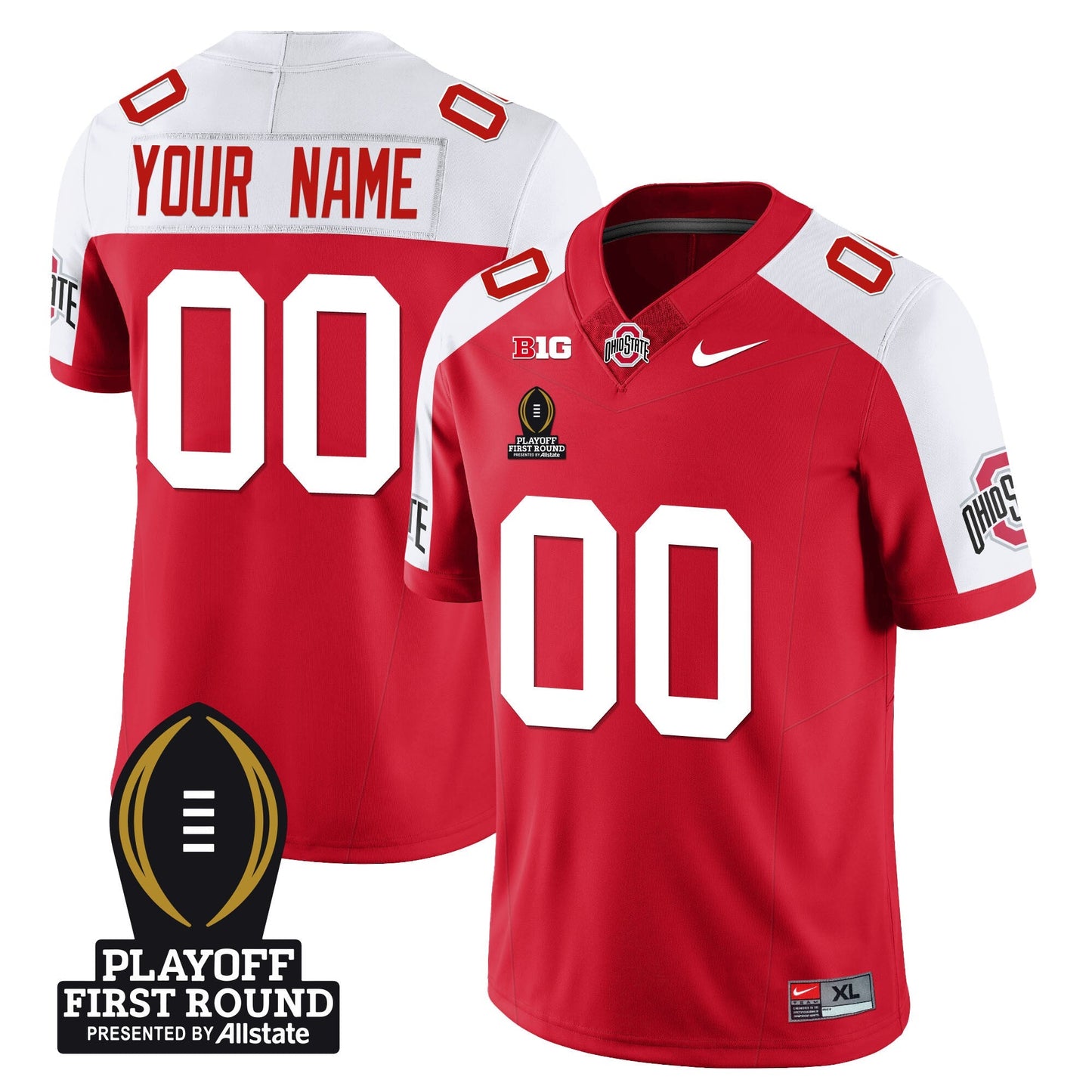 Custom OSU Football - Playoff First Round Patch - All Stitched
