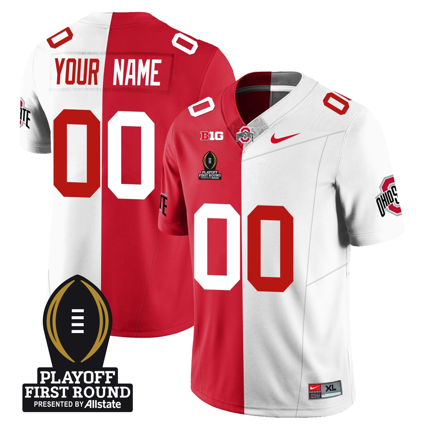 Custom OSU Football - Playoff First Round Patch - All Stitched